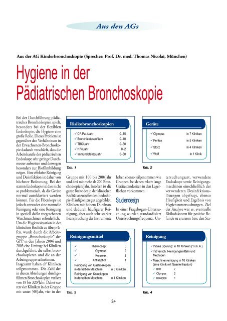 Aus den AGs - Gesellschaft für Pädiatrische Pneumologie