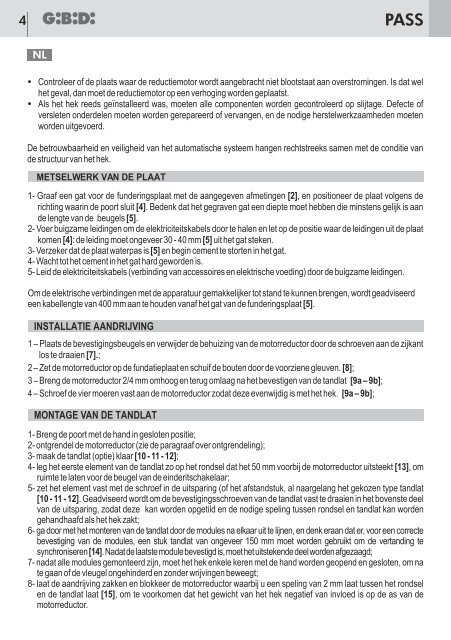 NL PASS - (1200 - 1800 - 2500) Elektromechanische ... - GiBiDi