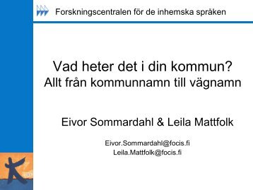 Vad heter det i din kommun? - Kommunerna.net