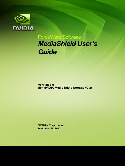 MediaShield User's Guide - Nvidia's Download site!!