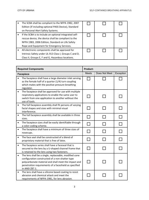 Self-Contained Breathing Apparatus Bid ... - City of Urbana