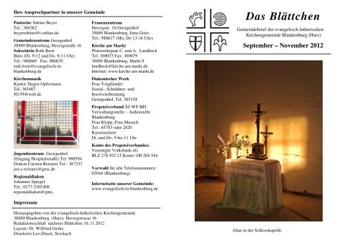 September – November 2012 - Ev.-luth. Kirchengemeinde ...