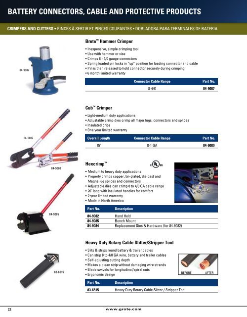 battery connectors, cable and protective products - Grote Industries