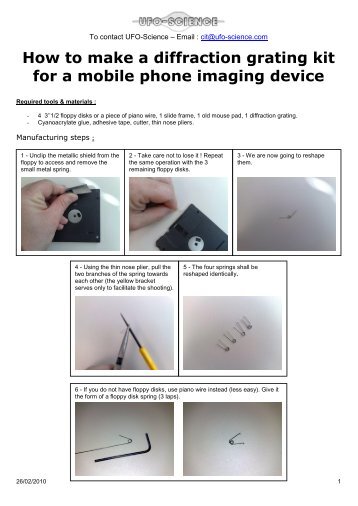 How to make a diffraction grating kit for a mobile ... - Ufo-Science