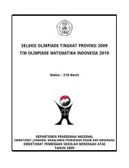 seleksi olimpiade tingkat provinsi 2009 tim olimpiade matematika