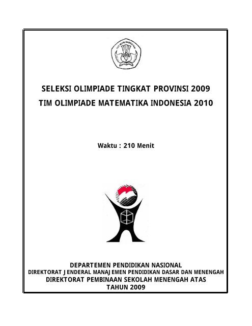 seleksi olimpiade tingkat provinsi 2009 tim olimpiade matematika