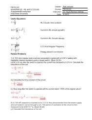 PHYS 222 Worksheet 22 RL and LC Circuits ANSWERS