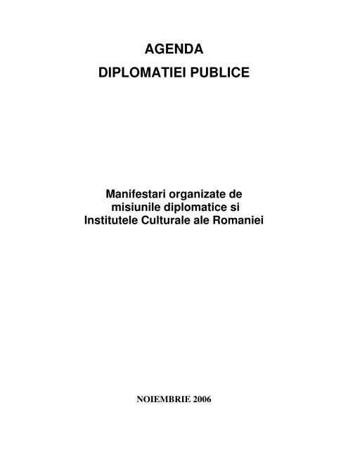 AGENDA DIPLOMATIEI PUBLICE - MAE.ro - Ministerul Afacerilor ...