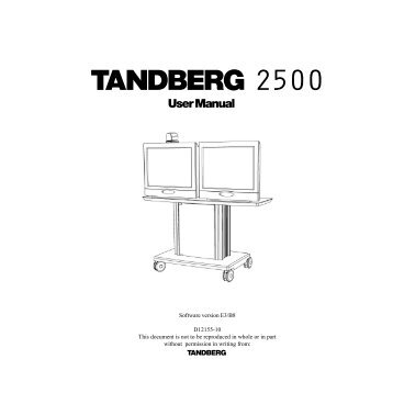 Tandberg 2500 - User Manual - Region 10 Education Service Center