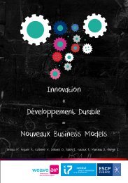 Innovation + Développement Durable = Nouveaux Business Models