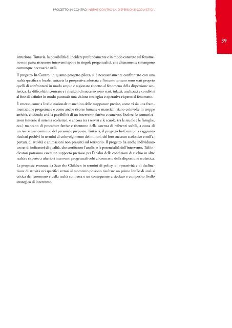 Progetto In-Contro - Save the Children Italia Onlus