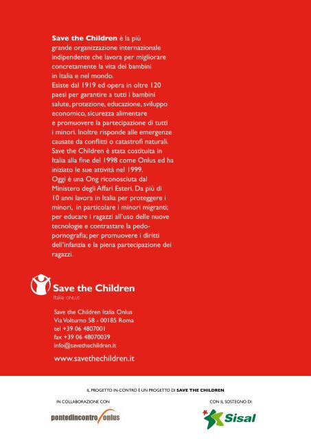 Progetto In-Contro - Save the Children Italia Onlus