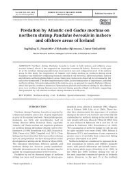 Predation by Atlantic cod Gadus morhua on northern shrimp ...