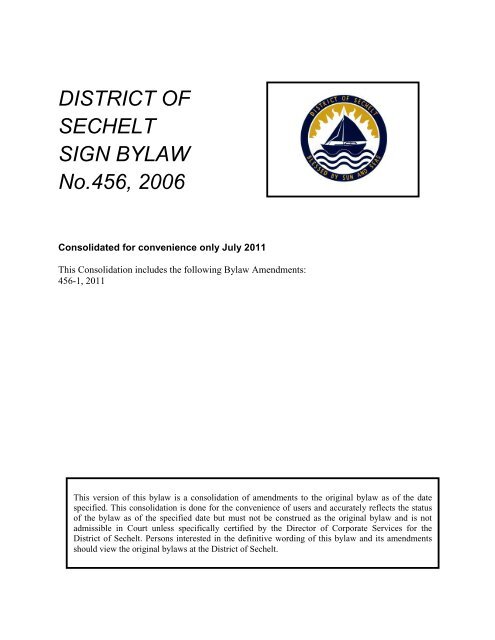 Sign Bylaw - District of Sechelt