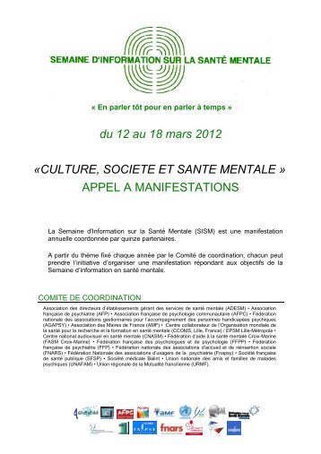 APPEL A MANIFESTATIONS - Psychologie communautaire