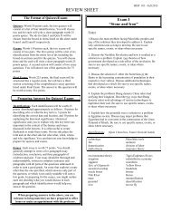 Review Sheet- Exam I