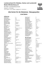 Alte Sorten für die Obstwiese - Bezugsquellen Liste Baden - LOGL