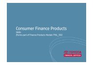 Consumer Finance Products - Toyota