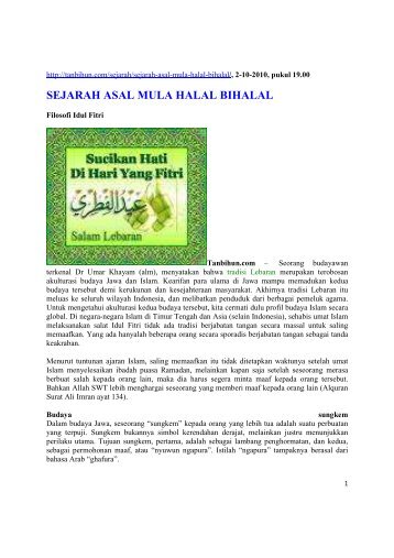 sejarah asal mula halal bihalal
