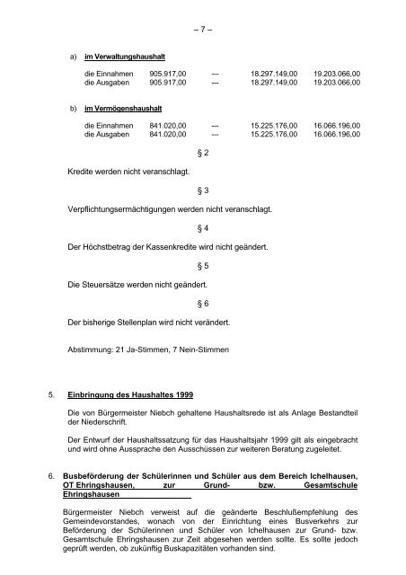 Niederschrift - Ehringshausen