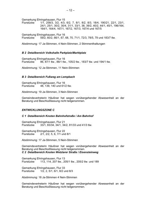 Niederschrift - Ehringshausen