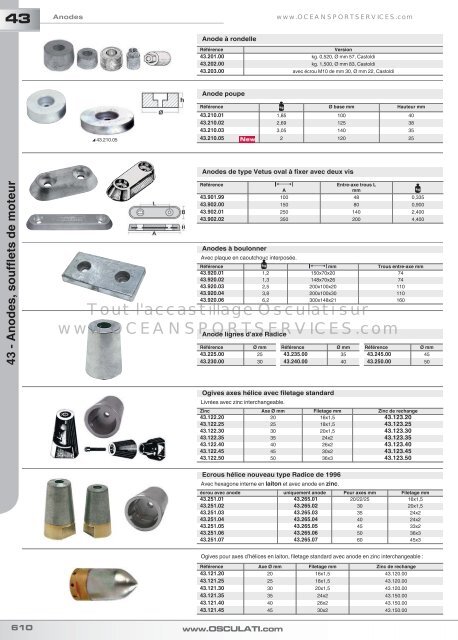 Catalogue Osculati 2013 Anodes et soufflets - OceanSportServices