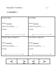 Graphing Inequalities Notes - ACT-ESL