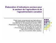 Ãlaboration d'indicateurs sociaux pour le secteur de l'agriculture et ...