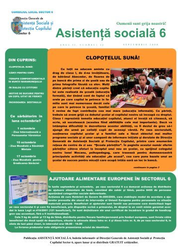 Revista DGASPC Sector 6, Numarul 12 - Septembrie 2009 - DirecÅ£ia ...