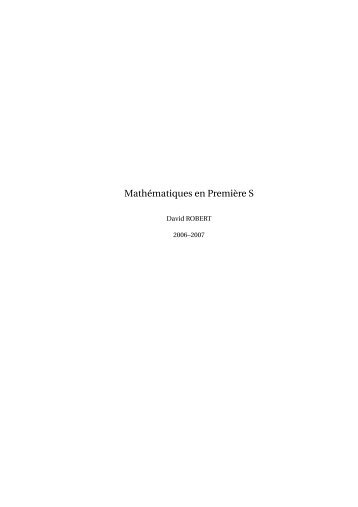 MathÃ©mathiques en PremiÃ¨re S - Free