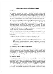 CODE OF BUSINESS CONDUCT AND ETHICS ... - UB Group