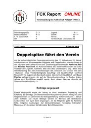 FCK Report ONLINE Nr. 141, Feb. 2005 (PDF: 469,0 KB) - FC Kalbach