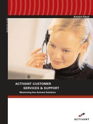 ACTIVANT CUSTOMER SERVICES & SUPPORT