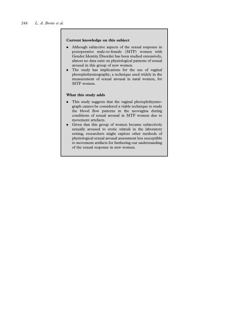 Psychophysiological and subjective sexual arousal - Transsexual ...