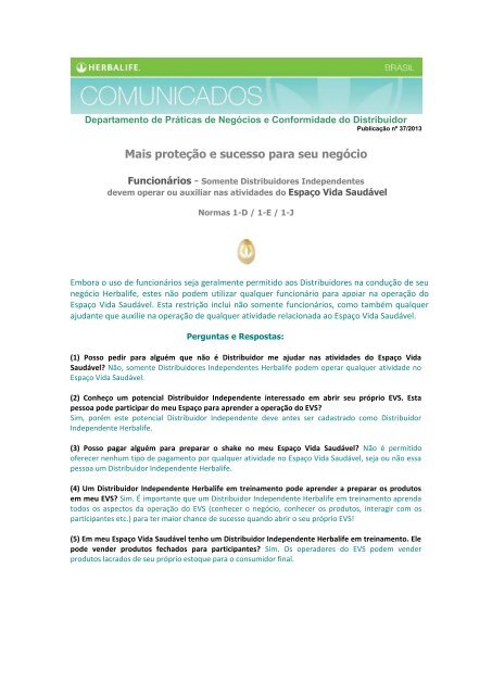 Quer abrir um Espaço Vida Saudável Herbalife no Brasil? 