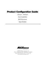 MAXxess Configuration Guide - MAXxess Systems Inc.