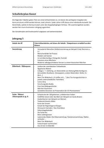 Schullehrplan (pdf) - Wilhelm-Gymnasium Braunschweig