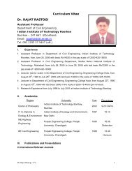 Curriculum Vitae Dr. RAJAT RASTOGI - IIT Roorkee