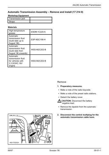 A4LDE 2300 remove & instal - Ford Scorpio