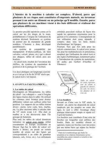 Du doigt Ã  la machine, le calcul - MusÃ©e des arts et mÃ©tiers
