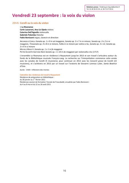 DOSSIER DE PRESSE SM 11 - Fondation Royaumont