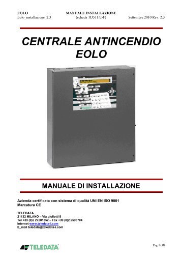 CENTRALE ANTINCENDIO - Teledata