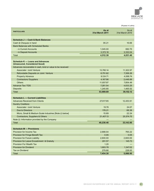 The Annual Report 2010-11 - Brigade Group