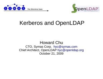Using Kerberos with LDAP - MIT Kerberos Consortium