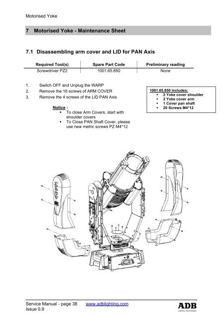 warp/m service manual - ADB Lighting Technologies