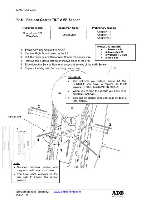 warp/m service manual - ADB Lighting Technologies