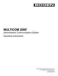 Multicom 2000 Operating Instructions - Bogen Engineered Systems