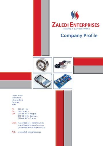 ZALEDI ENTERPRISES - Cylex Business Directory South Africa