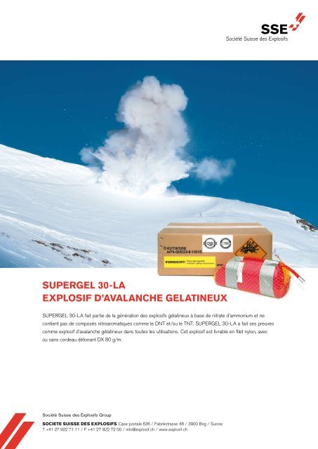 SUPERGEL 30-LA EXPLOSIF D'AVALANCHE ... - VALsynthese