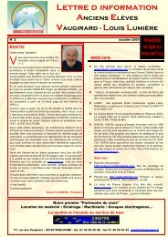 La lettre d'information 2001 - Anciens ElÃ¨ves Vaugirard - Louis ...